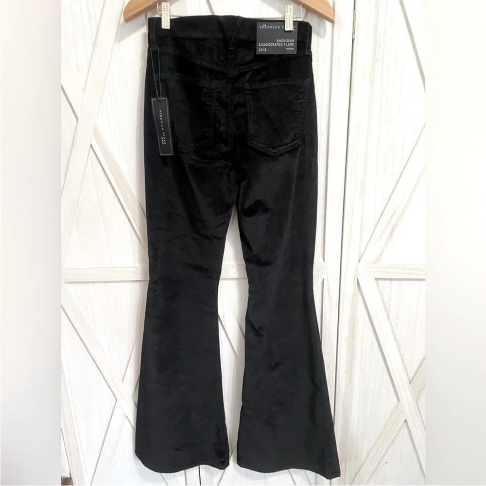 VERONICA beard Sherida Exaggarated Flare Bell Bottom Velvet Pants Jeans 31 - Picture 8 of 12
